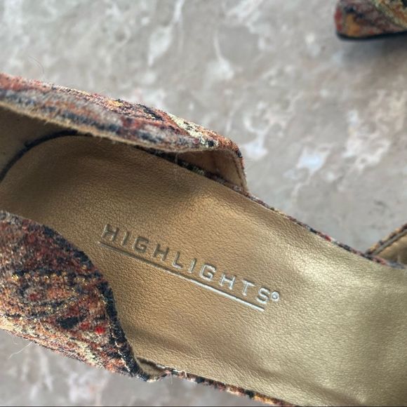 Vintage highlights women’s size 6 tapestry cut out pump heels velvet shoes EUC - Picture 3 of 9